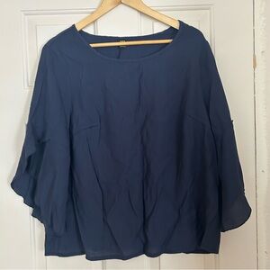 SHEIN CURVE BLOUSE/Tunic NAVY BLUE PULLOVER TOP Size 2XL